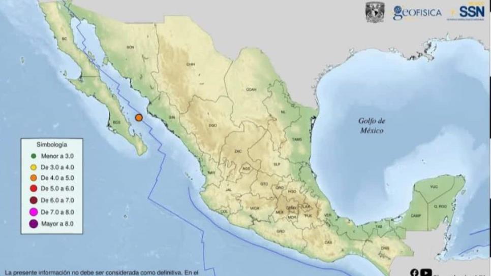 Sismo de magnitud 4.4 se registra al suroeste de Ahome, Sinaloa Sismo de magnitud 4.4 se registra al suroeste de Ahome, Sinaloa
