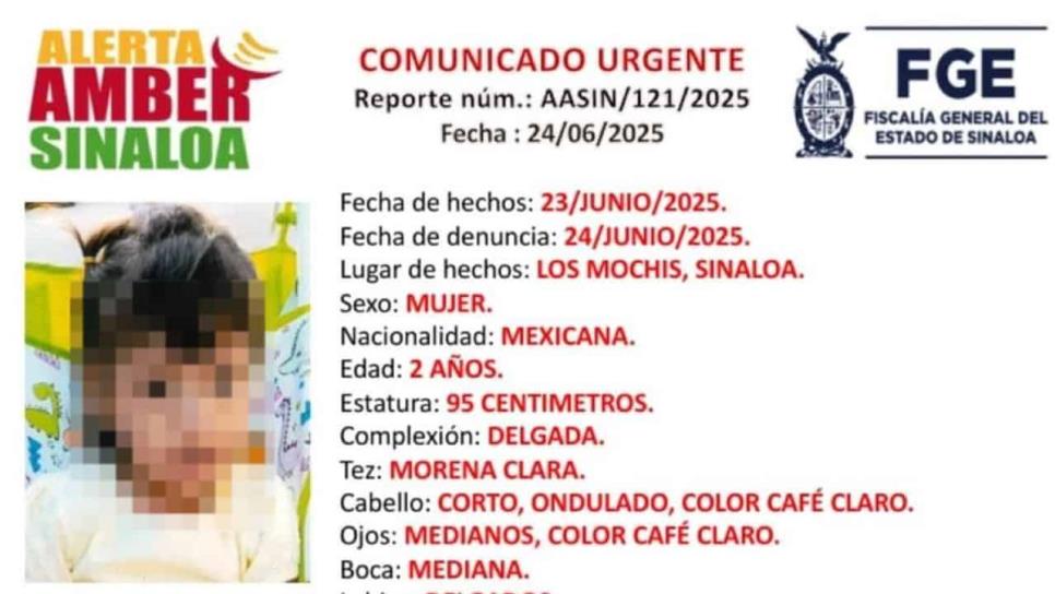 Tras dos semanas de ser sustraída de una casa encuentran a la niña Amanda Isabella de Los Mochis Tras dos semanas de ser sustraída de una casa encuentran a la niña Amanda Isabella de Los Mochis