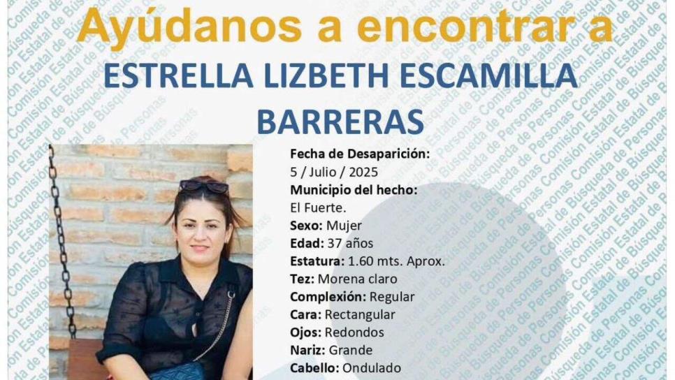 Buscan a Estrella Lizbeth; desapareció en Charay, El Fuerte Buscan a Estrella Lizbeth; desapareció en Charay, El Fuerte