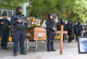 Despiden con honores a Jorge Ernesto, Policía Estatal asesinado en el Campo El Díez, Culiacán