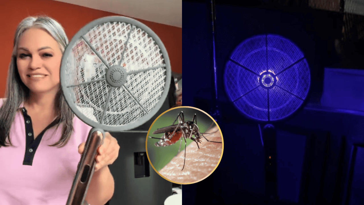 FOTO: Raqueta mata mosquitos con luz ultra violeta.