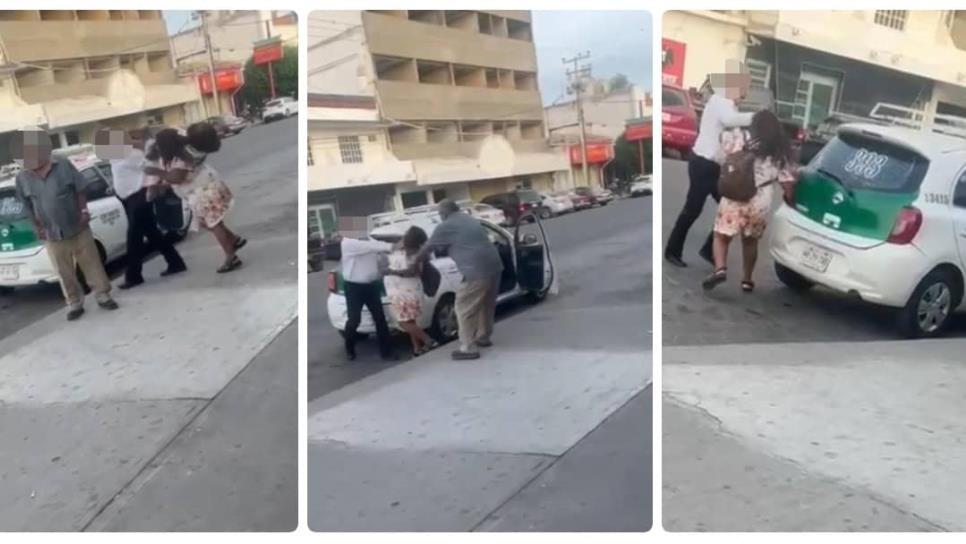 Mujer y taxista pelean a cachetadas en pleno sector Centro de Los Mochis Mujer y taxista pelean a cachetadas en pleno sector Centro de Los Mochis
