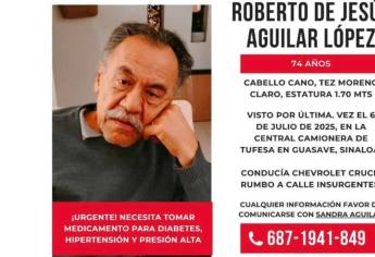 Don Roberto sufre de Alzheimer, salió en un vehículo y se extravió en Guasave desde hace tres días