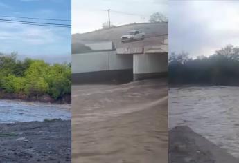 Tras recientes lluvias, luce imponente la derivadora del río Petatlán en Sinaloa de Leyva