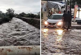 Casas inundadas y canales desbordados deja intensa lluvia en Culiacán