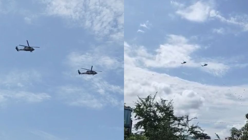 Helicópteros militares recorren el sector sur de Culiacán