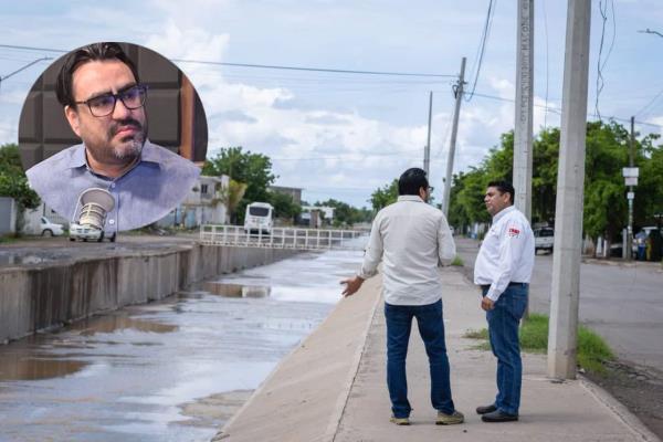 Juan de Dios Gámez supervisa canales y colonias afectadas por las lluvias