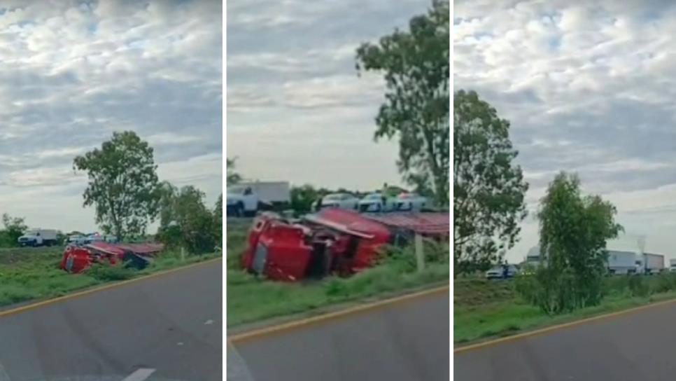 Vuelca tráiler en la Maxipista Culiacán-Mazatlán y provoca cierre de la circulación Vuelca tráiler en la Maxipista Culiacán-Mazatlán y provoca cierre de la circulación