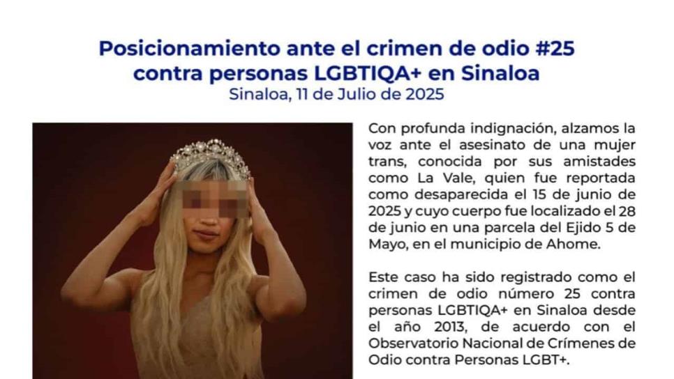 "La Vale tenía nombre, historia y sueños. Fue asesinada por ser quien era", colectivos "La Vale tenía nombre, historia y sueños. Fue asesinada por ser quien era", colectivos