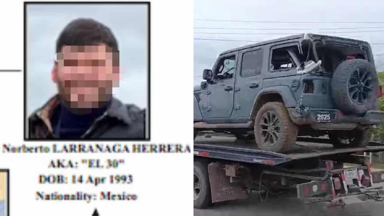 Jesús Norberto Larrañaga N, alias El 30, murió cuando viajaba en una camioneta de lujo de la marca Jeep Rubicón, color gris, modelo reciente, y protagonizó un enfrentamiento con elementos de la Policía Estatal Preventiva