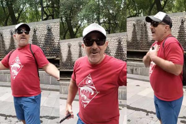 Estadounidense orina en Chapultepec y asegura que en Francia y Nueva York "no hay problema"