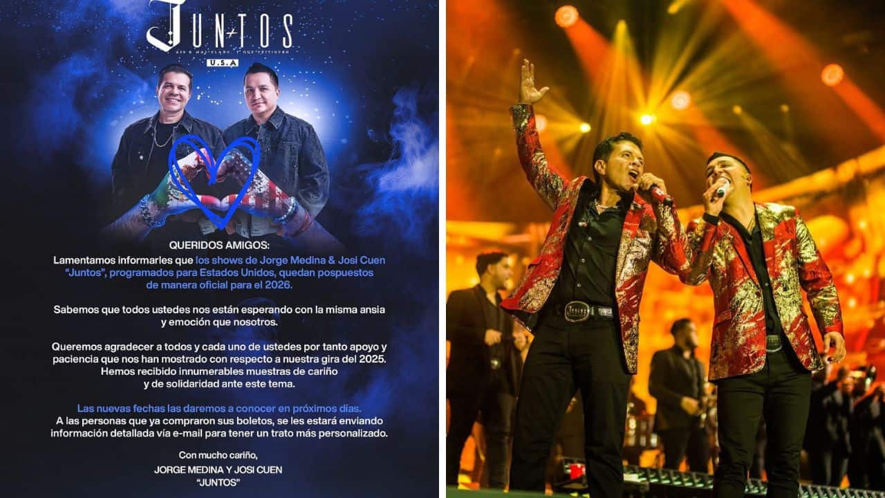 Jorge Medina y Josi Cuen cancelan su tour Juntos en EE.UU este 2025