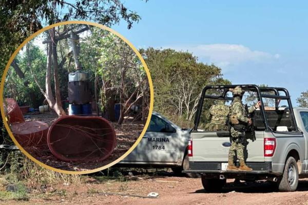 Aseguran narcolaboratorio en El Tigre, Navolato