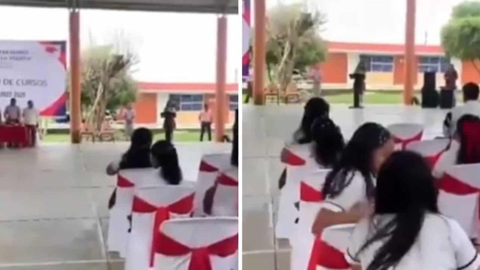Alumna denuncia a sus maestros de acoso en plena ceremonia de graduación | VIDEO