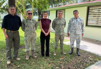 Estrella Palacios sostiene reunión con mandos militares para reforzar la seguridad en Mazatlán