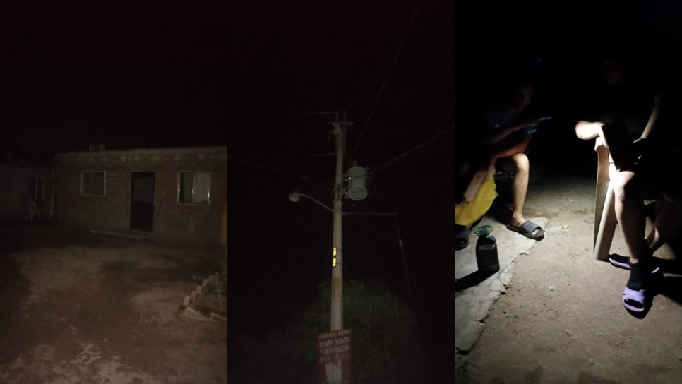Van dos noches sin luz en el Ejido Las Calaveras; familias duermen afuera por el calor Van dos noches sin luz en el Ejido Las Calaveras; familias duermen afuera por el calor