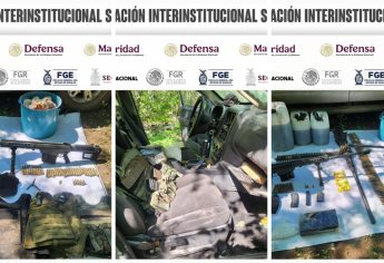 Asegura vehículo blindado, armas, cargadores, cartuchos y presunta droga en Culiacán