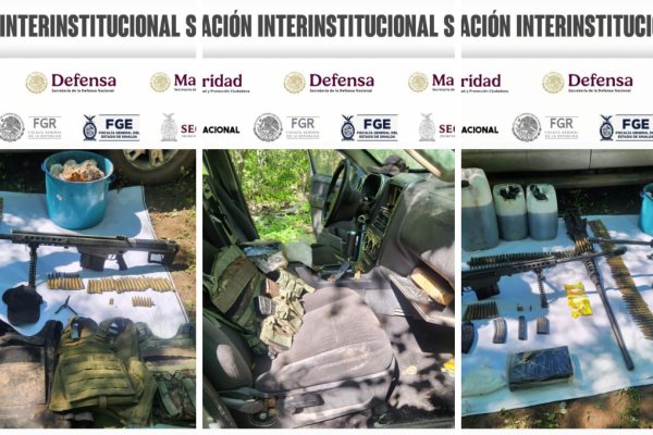 Asegura vehículo blindado, armas, cargadores, cartuchos y presunta droga en Culiacán