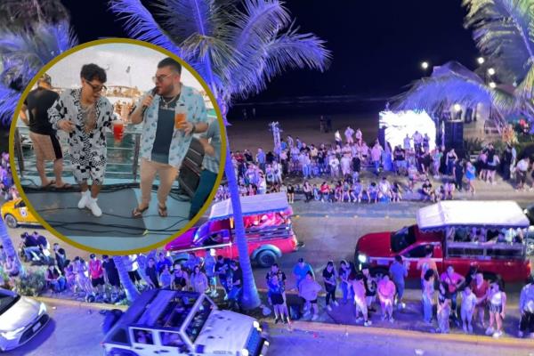 Eduin Caz y Max Peraza estrenan bar en Mazatlán y arman la fiesta en el Malecón