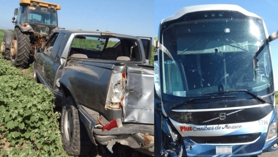 Choque entre autobús de pasajeros y camioneta en la autopista Mazatlán-Culiacán deja un lesionado Choque entre autobús de pasajeros y camioneta en la autopista Mazatlán-Culiacán deja un lesionado