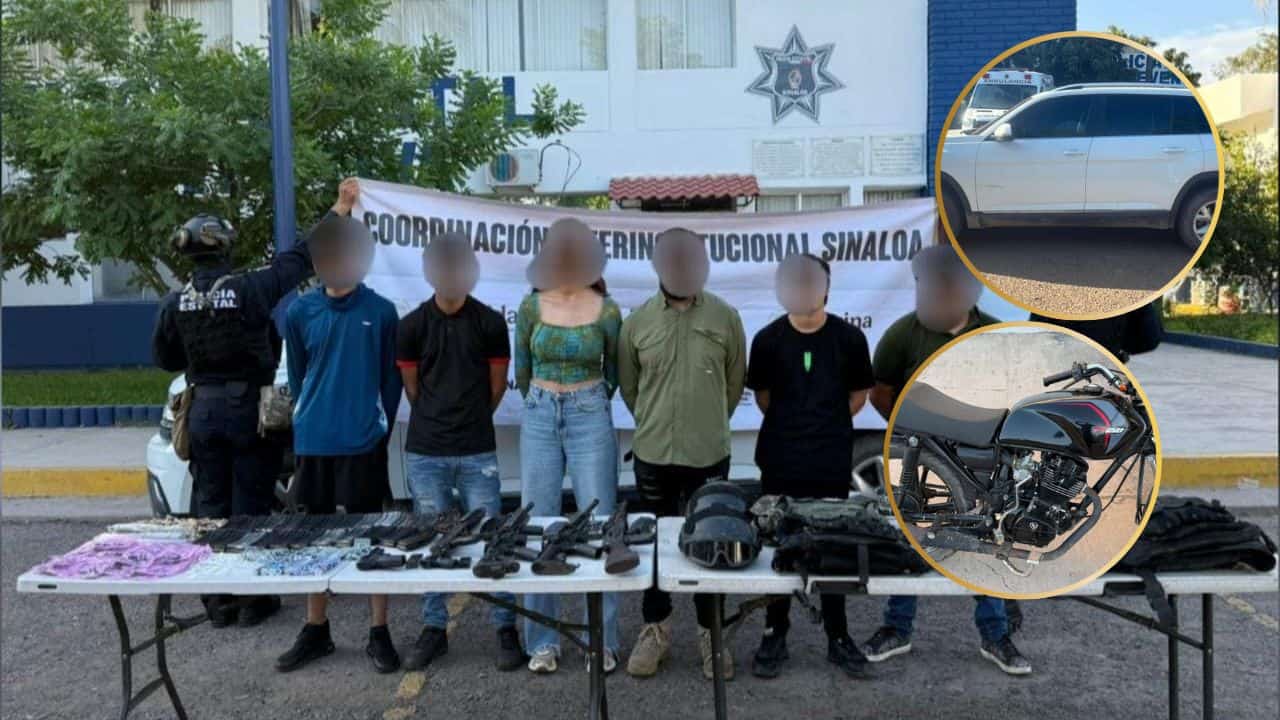 Detienen a tres sicarios menores de edad, con armas, drogas y vehículos robados, en Culiacán