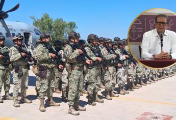 El propósito es la restitución de la paz, Feliciano Castro por el arribo de refuerzos militares a Sinaloa