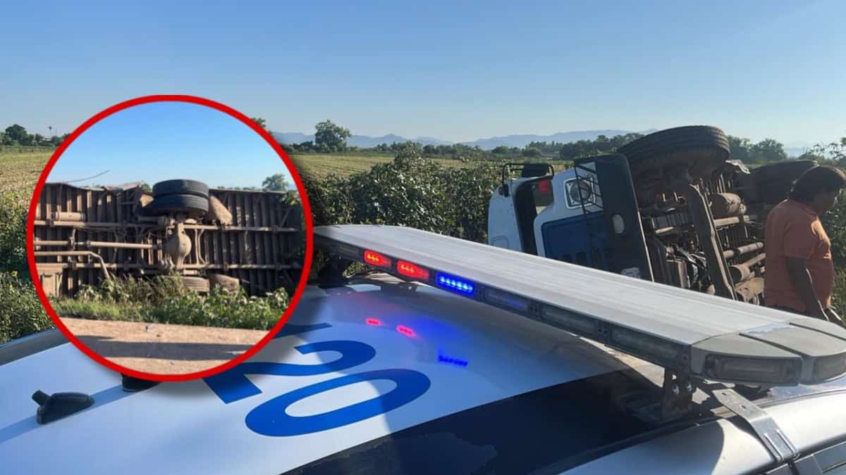 17 lesionados dejó la volcadura de un camión de jornaleros en La Palma, Navolato