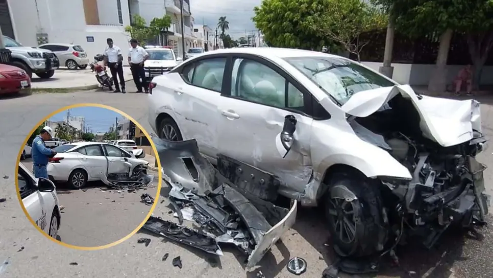 Mujer embarazada sufre crisis nerviosa tras protagonizar aparatoso choque en Mazatlán