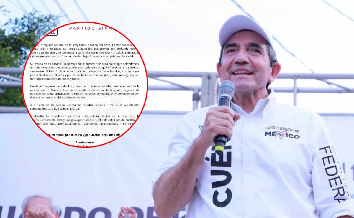 El Partido Sinaloense exige justicia a un año de la muerte de Héctor Melesio Cuén