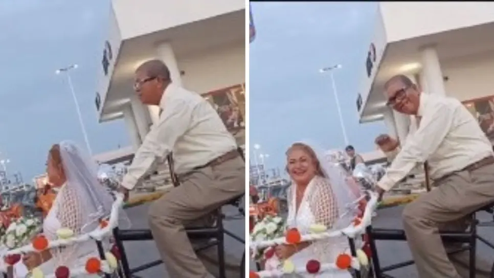 Abuelitos van en triciclo rumbo a su boda | VIDEO Abuelitos van en triciclo rumbo a su boda | VIDEO