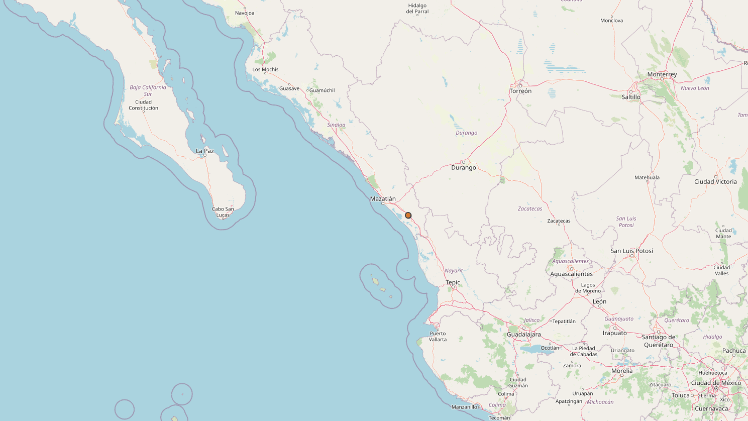 Sismo de 4.1 se registra en El Rosario, al sur de Sinaloa