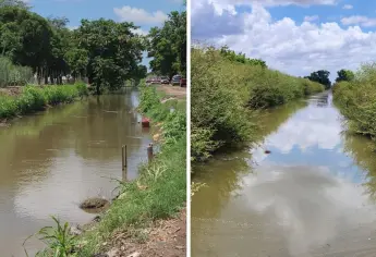 Suben niveles en canales que abastecen a las plantas potabilizadoras de Los Mochis