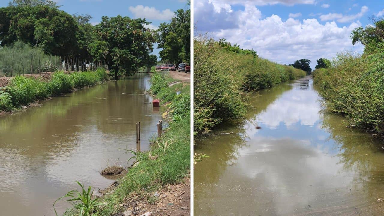 Suben niveles en canales que abastecen a las plantas potabilizadoras de Los Mochis