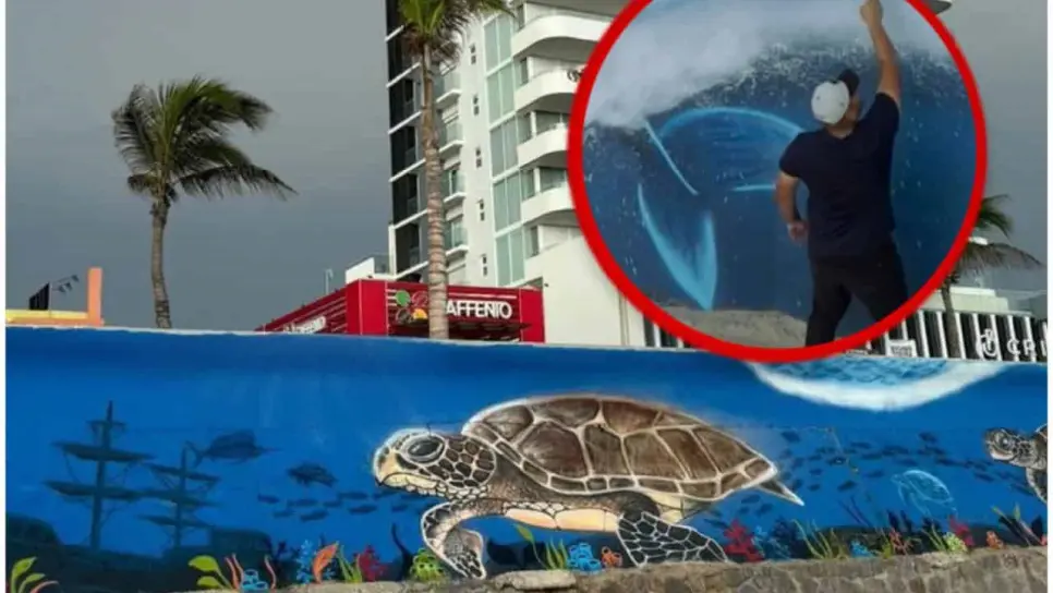 Pintan mural en el Malecón de Mazatlán que rinde homenaje a la tortuga marina Pintan mural en el Malecón de Mazatlán que rinde homenaje a la tortuga marina