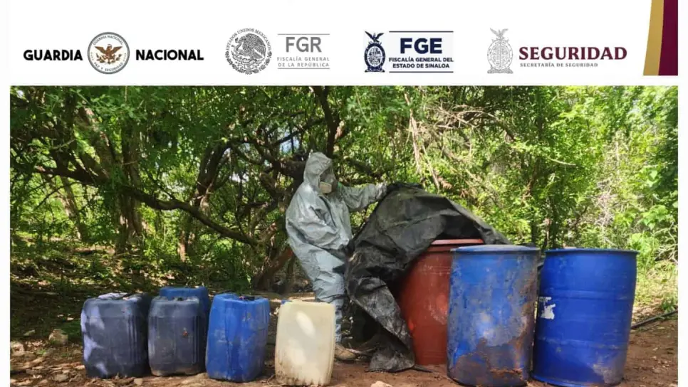 Autoridades localizan y destruyen laboratorio clandestino para la elaboración de droga en Culiacán