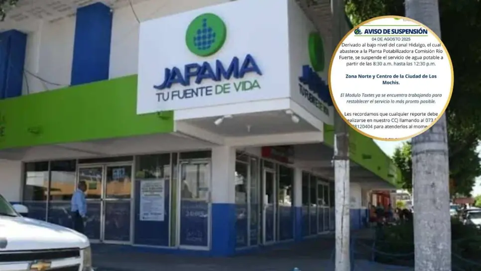 ¿No tienes agua en tu casa? JAPAMA anuncia suspensión del servicio en Los Mochis