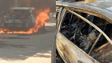 Incendio consume un vehículo en Los Mochis, terminó como pérdida total Incendio consume un vehículo en Los Mochis, terminó como pérdida total