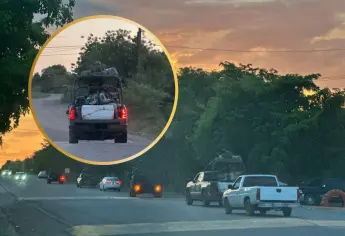 En unidades blindadas elementos del ejército despliegan operativo en Los Melones, municipio de Sinaloa