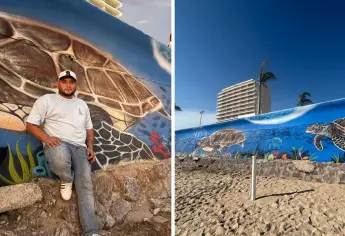 Rafael Aguiar, el joven muralista que está transformando el malecón de Mazatlán con arte