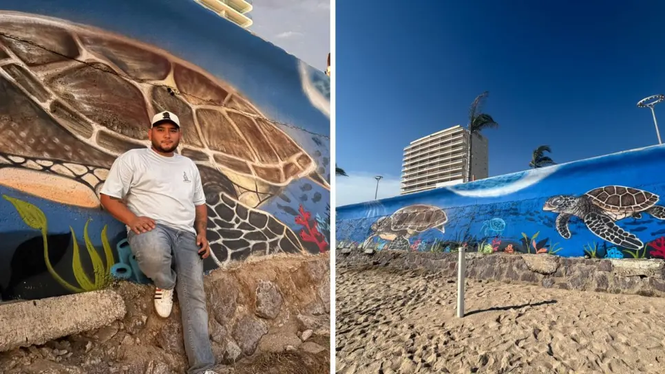 Rafael Aguiar, el joven muralista que está transformando el malecón de Mazatlán con arte