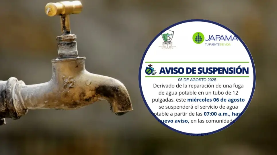 JAPAMA suspenderá el servicio este miércoles en el Poblado 5 y Chihuahuita