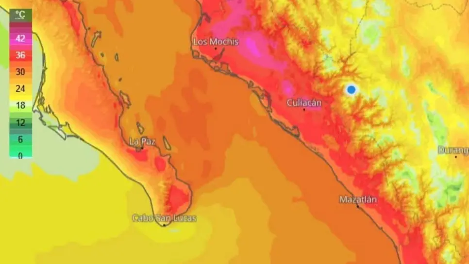 Onda de calor azotará el norte de Sinaloa este 6 de agosto con temperaturas de hasta 44 grados