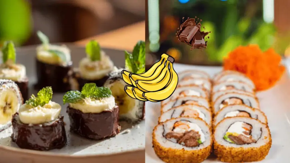 Sushi con plátano y chocolate, la novedad culinaria que debes probar
