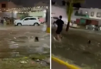Mira a la niña” rescatan a dos mujeres que eran arrastradas por la corriente en fuertes lluvias de Mazatlán