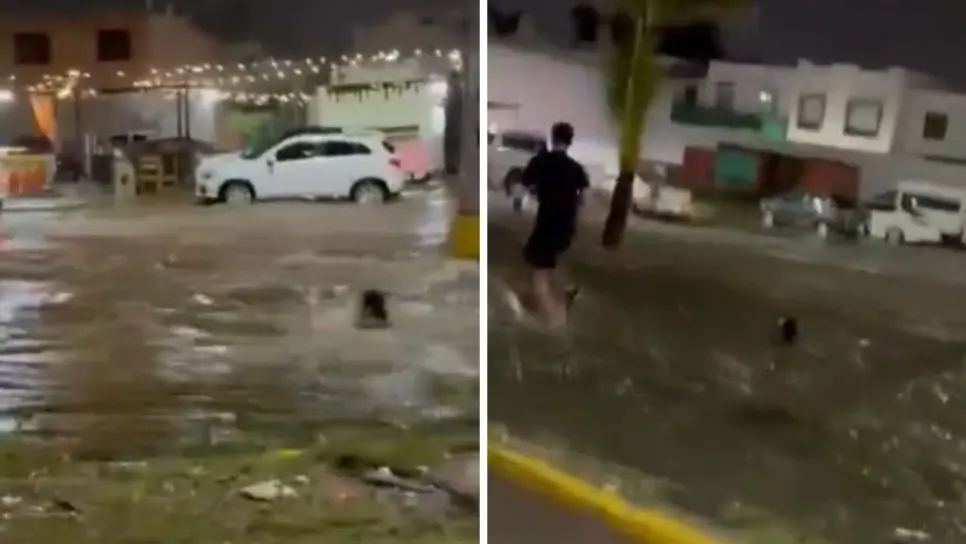 Mira a la niña" rescatan a dos mujeres que eran arrastradas por la corriente en fuertes lluvias de Mazatlán