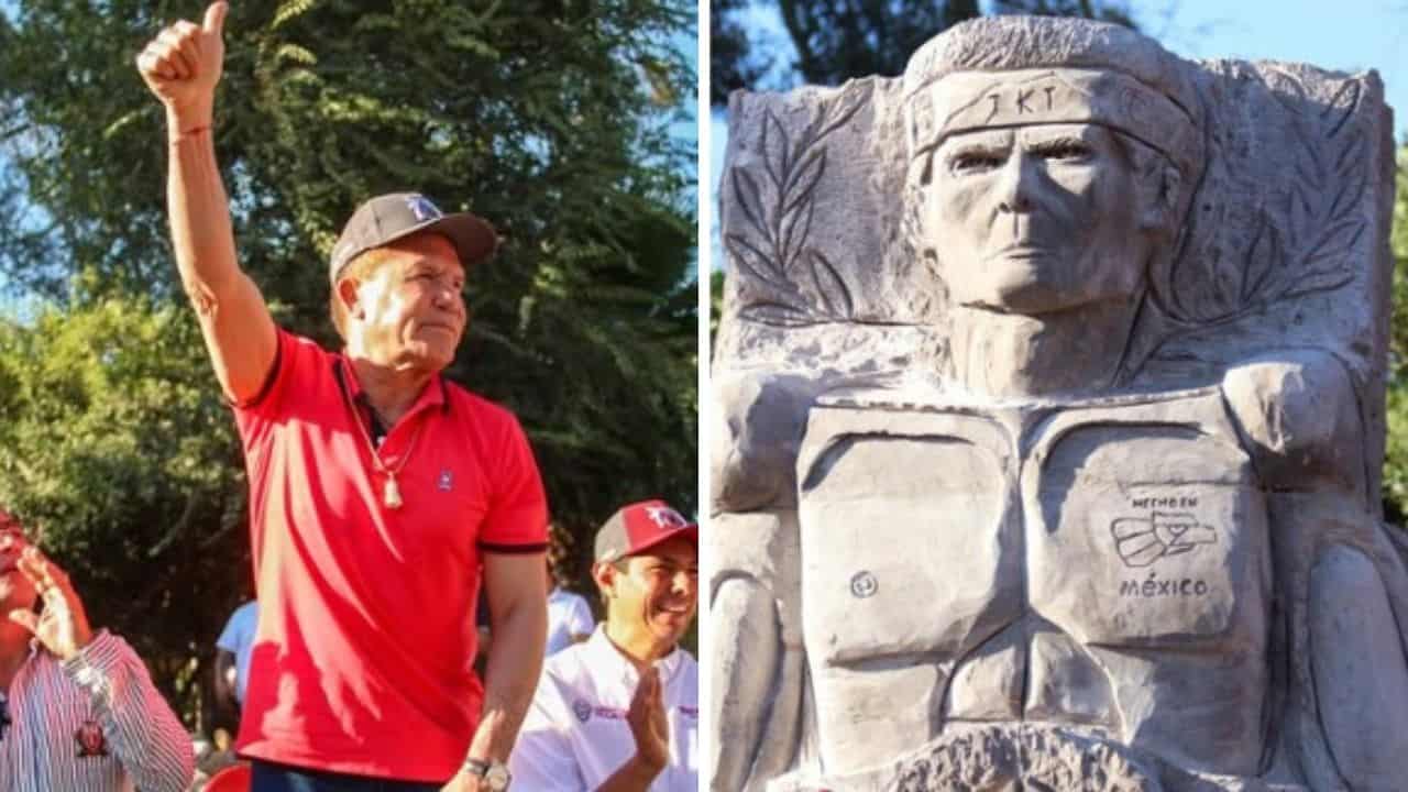 Inauguran estatua de Julio César Chávez y genera críticas por su apariencia, en Tecate, Baja California
