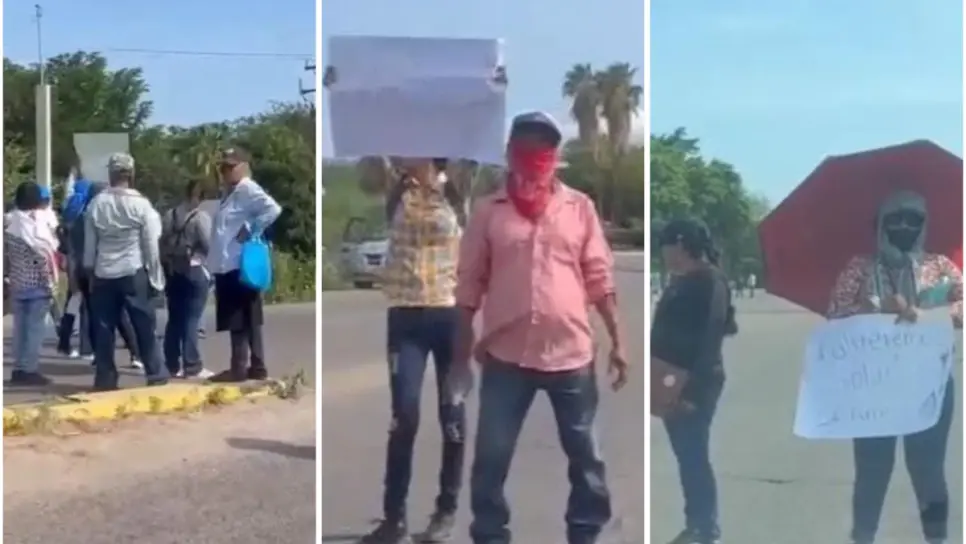 Vecinos de La Palma, El Fuerte, bloquean carretera Los Mochis–Choix para exigir agua potable
