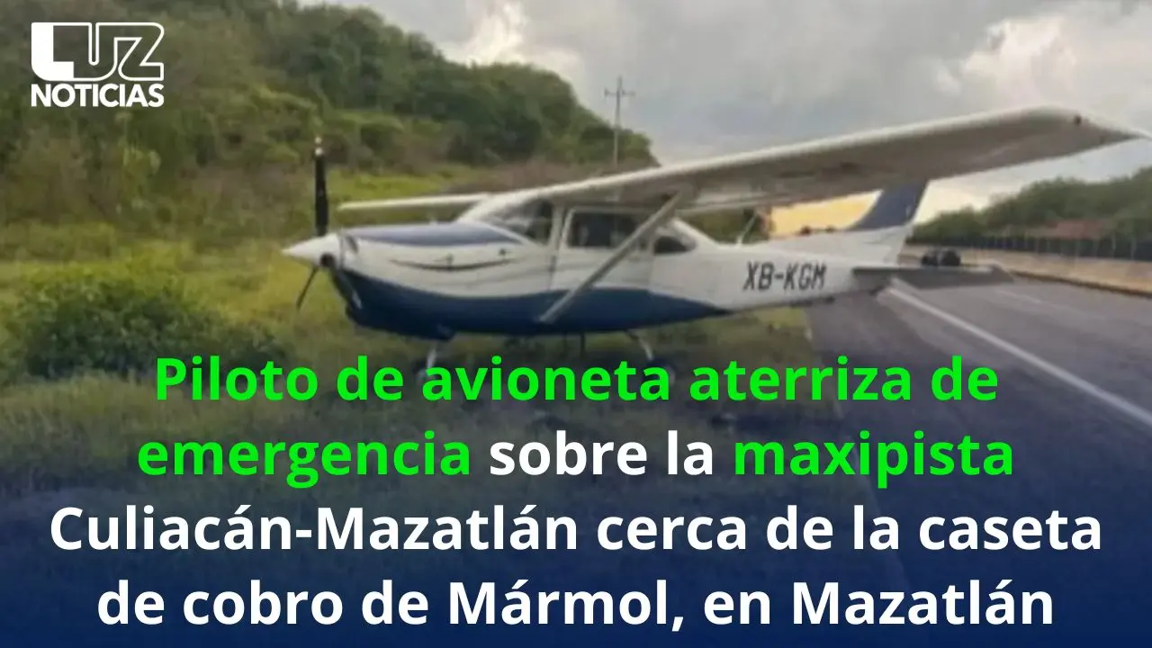 Avioneta aterriza de emergencia sobre la maxipista en Mazatlán