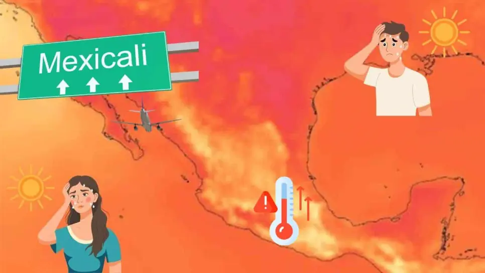 Calor en Mexicali; registran hasta 52.7°C, nuevo récord en Baja California