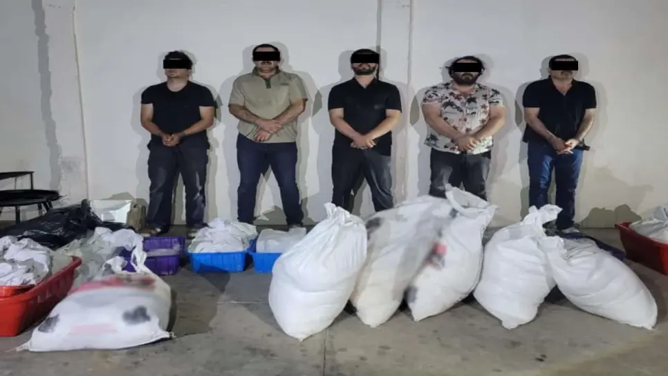 Operativo en Guamúchil dejó cinco detenidos y 300 kilos de metanfetamina y hasta granadas aseguradas